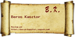 Beros Kasztor névjegykártya